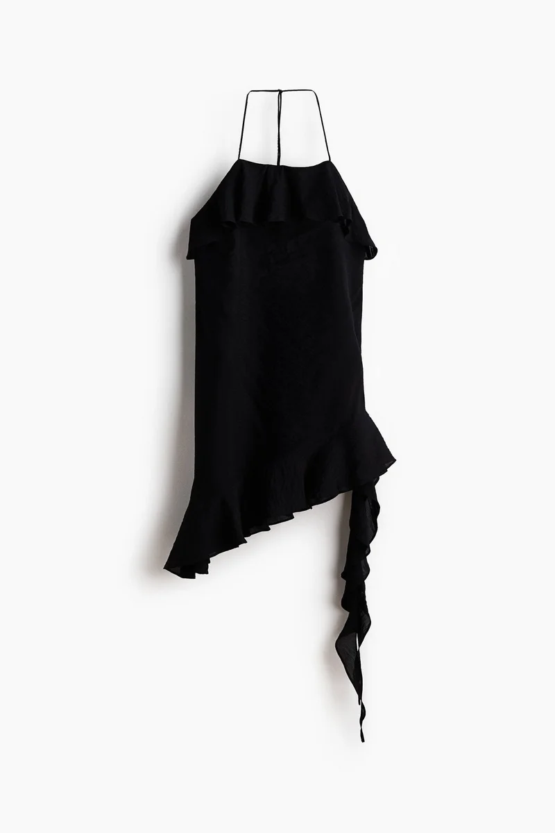 Flounced halterneck dress